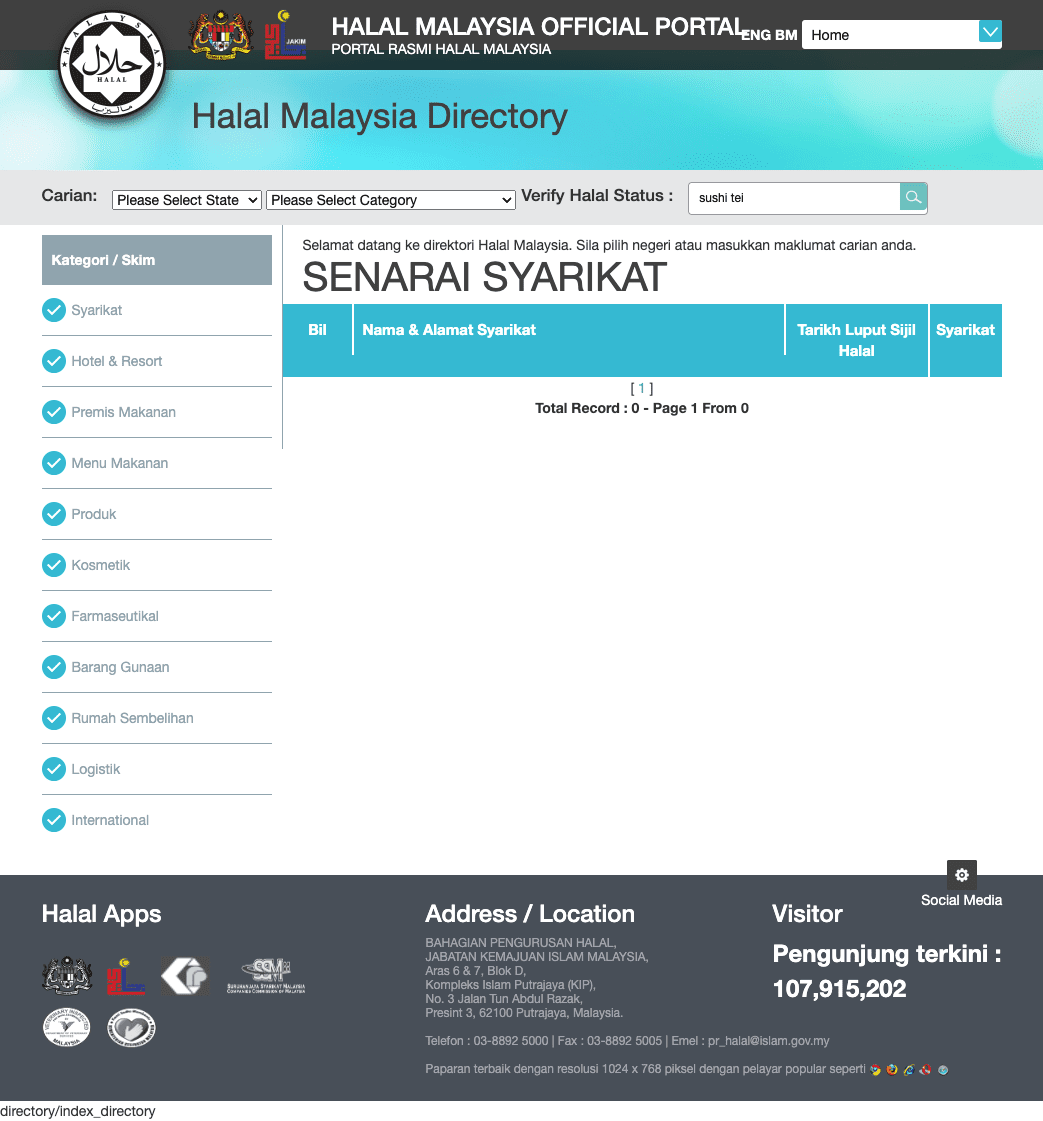 Is Sushi Tei Halal?